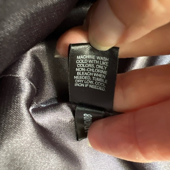 Express Design Studio Strapless Abstract Print Satin Mini Dress Bubble Hem - Picture 9 of 9